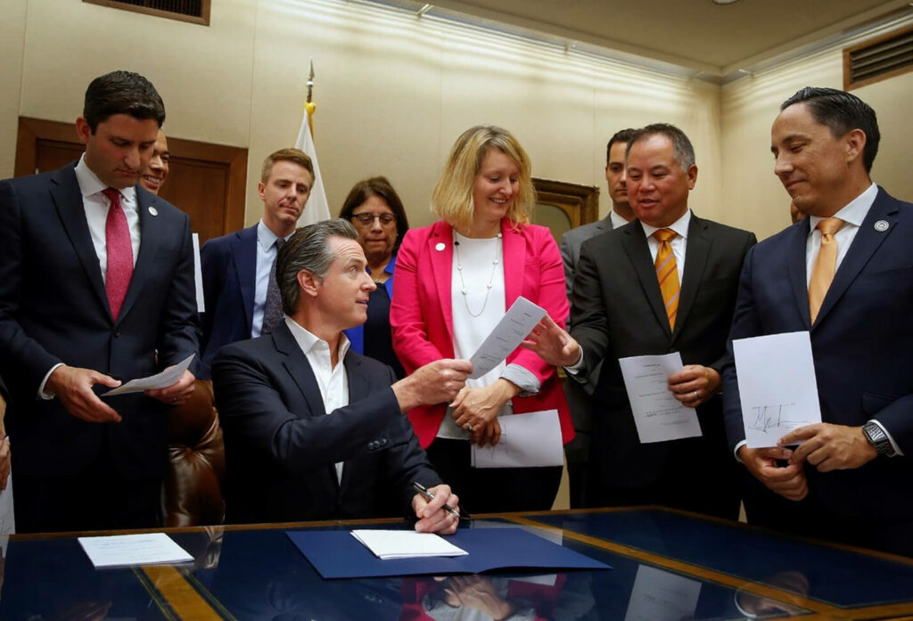 Governor Newsom signing bills